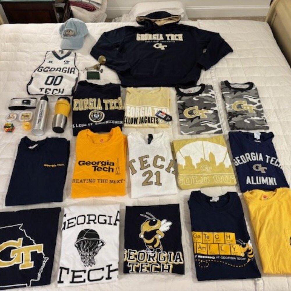 HUGE Lot GA GEORGIA TECH T-shirts, Hoodie, Calvin Johnson Bobblehead, Hat, Misc.